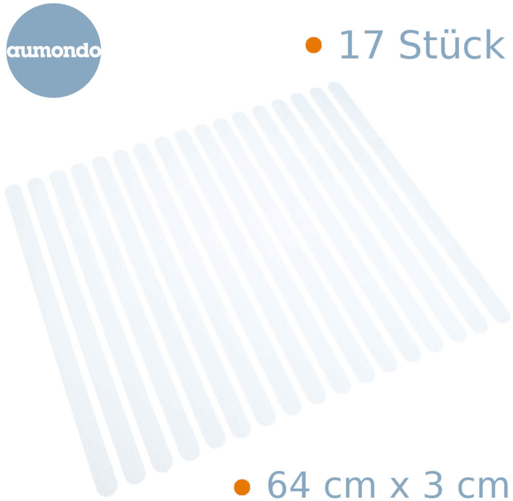 10 Stück/transparent Anti-Rutsch-Streifen für Treppenstufen selbstklebend 95 x 3 cm