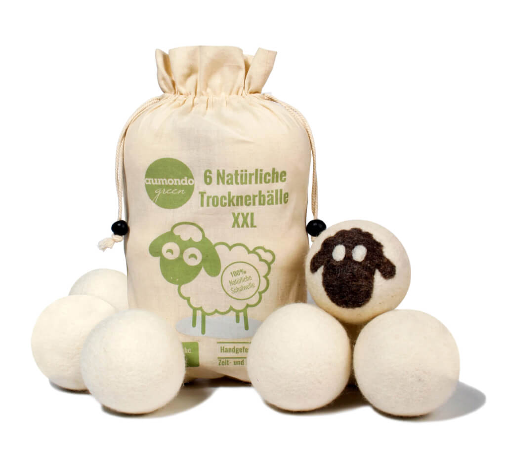 Trocknerbälle 6er Pack Ball für Wäschetrockner aus 100% Wolle Bio Filzbälle 